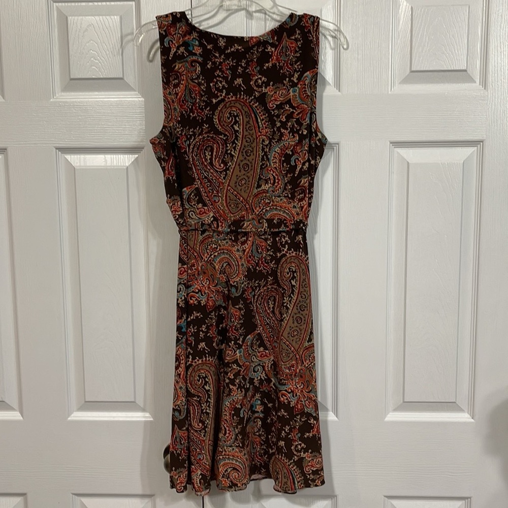 Adorable Ralph Lauren Size Large Petite Mock Wrapped Dress in paisley Print - Picture 6 of 6